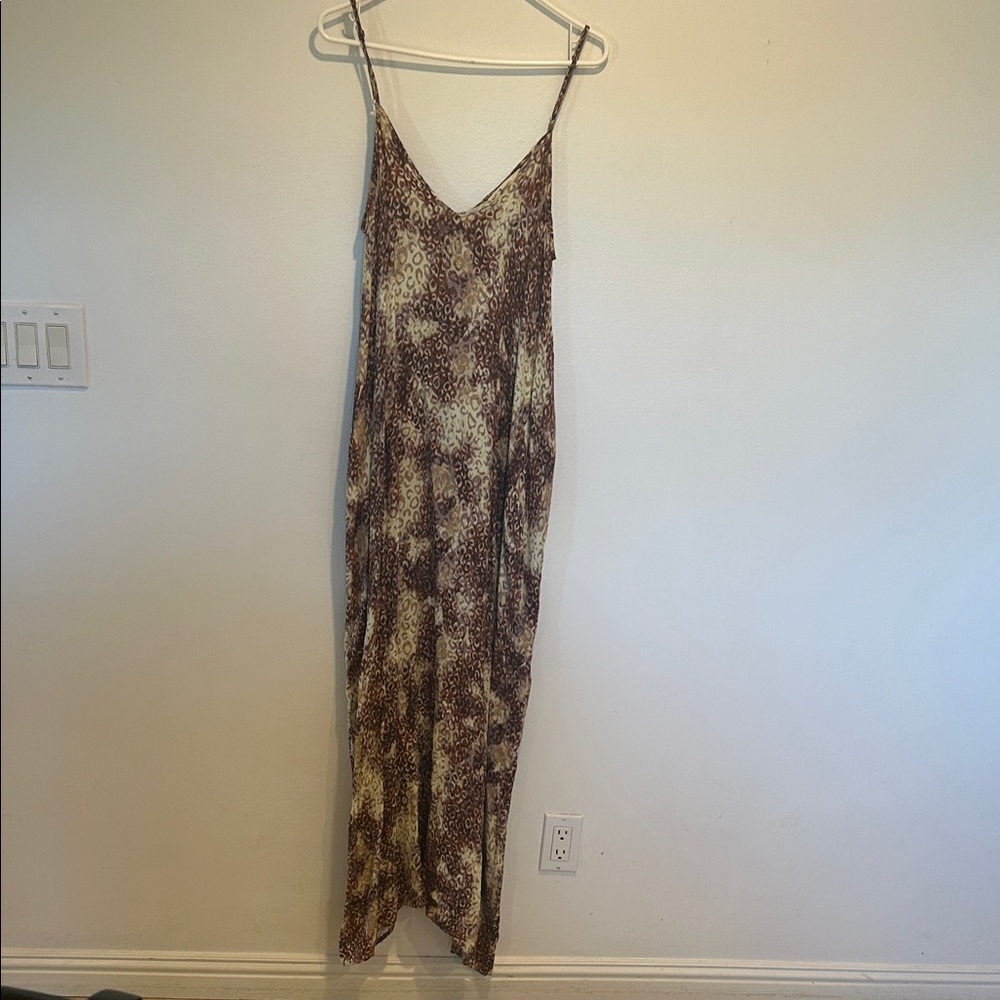 Lovestitch Brown and Cream Patterned Maxi Dress